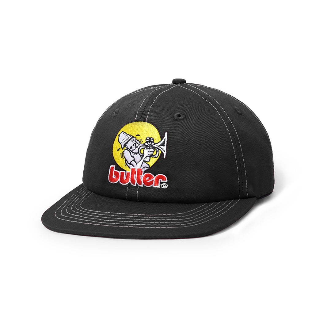 Brass 6 Panel Cap Washed Black