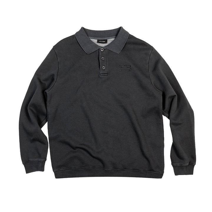 Derek Collared Sweater - Charcoal