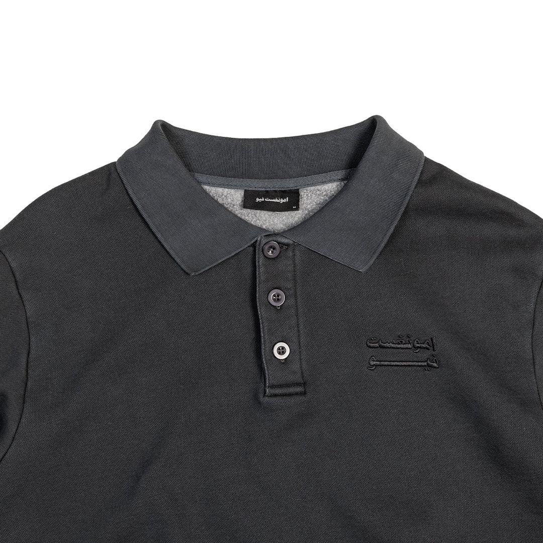 Derek Collared Sweater - Charcoal