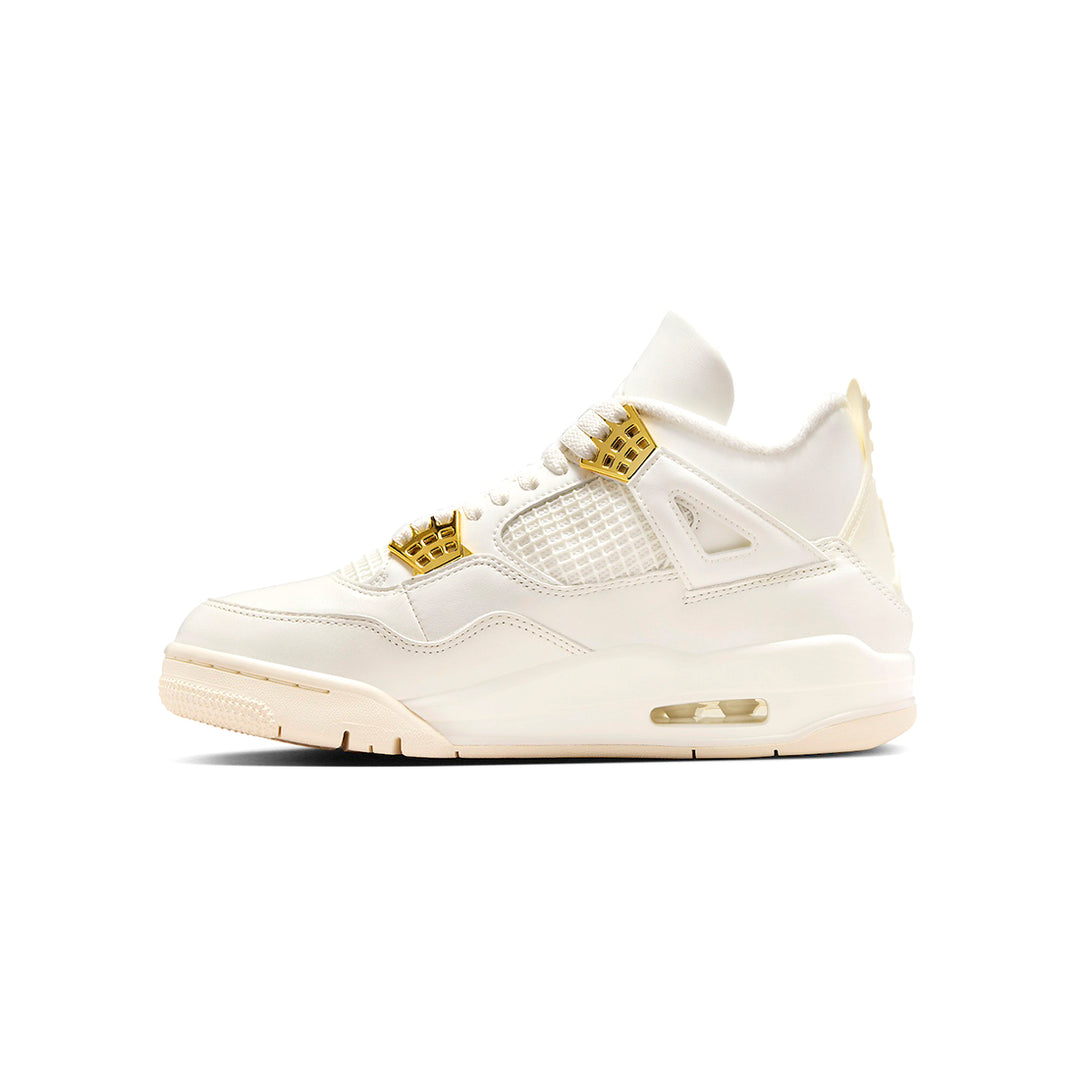 Wmns Air Jordan 4 Retro - Sail/Mtlc Gold-Black