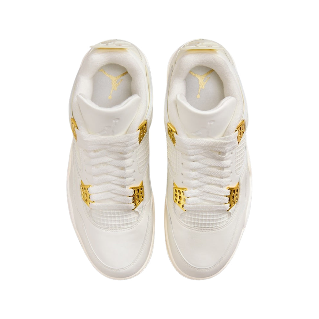 Wmns Air Jordan 4 Retro - Sail/Mtlc Gold-Black