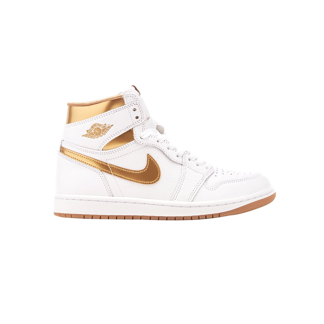 W Air Jordan 1 Retro Hi Og - White/Mtlc Gold-Gum Lt Brown