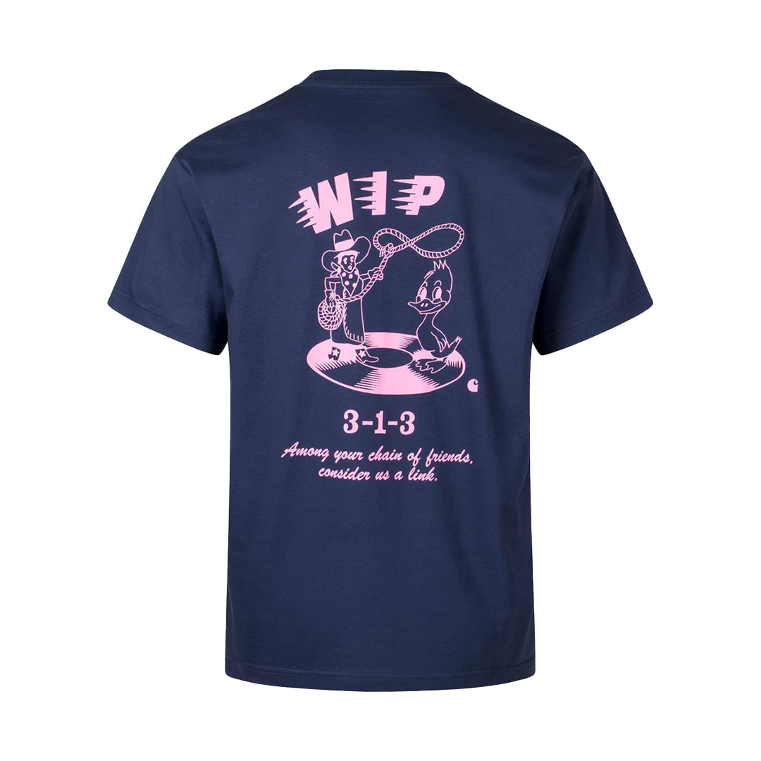 S/S Friendship T-Shirt - Air Force Blue/Light Pink