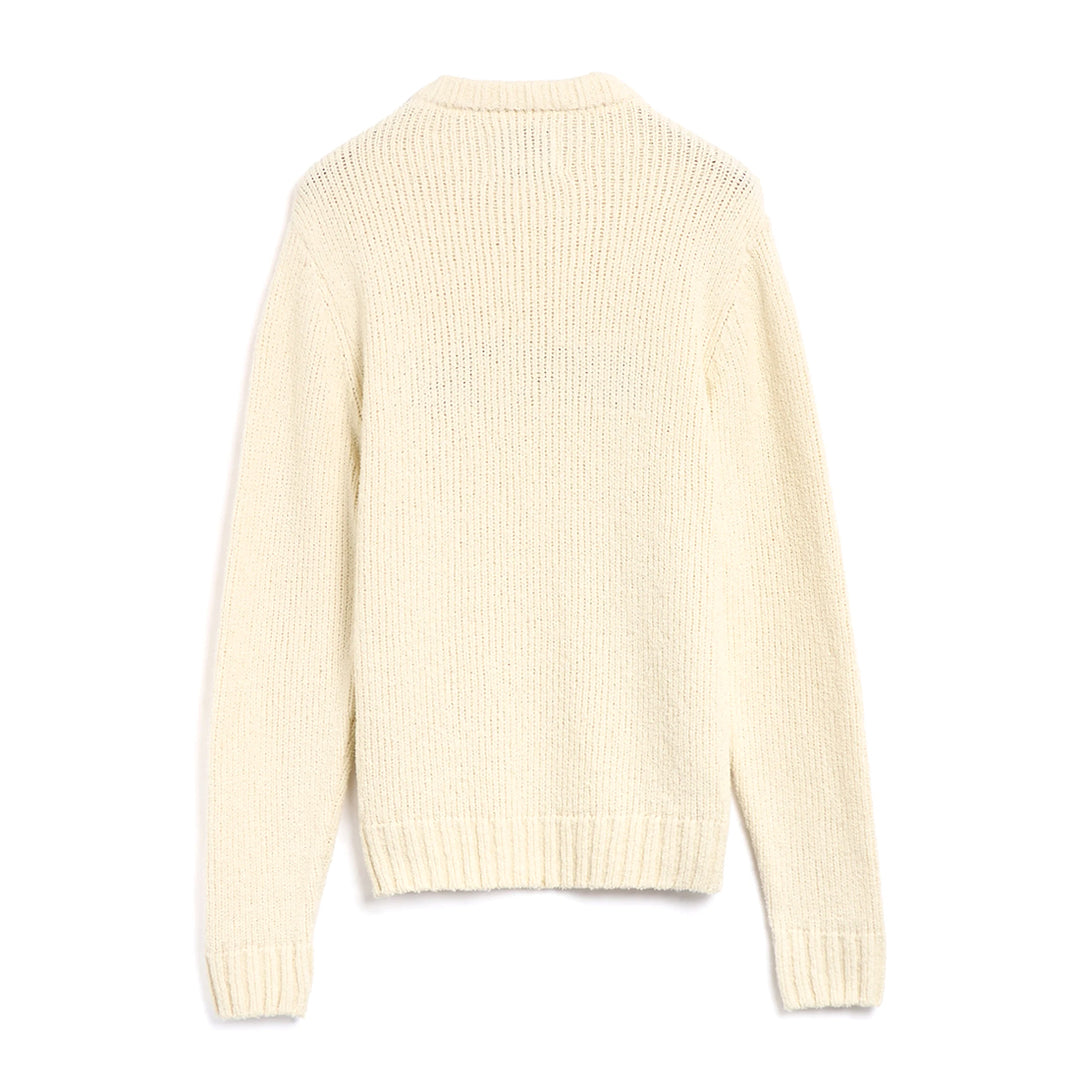 Embroidery Logo Knit Sweater - Cream