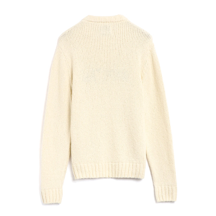 Embroidery Logo Knit Sweater - Cream