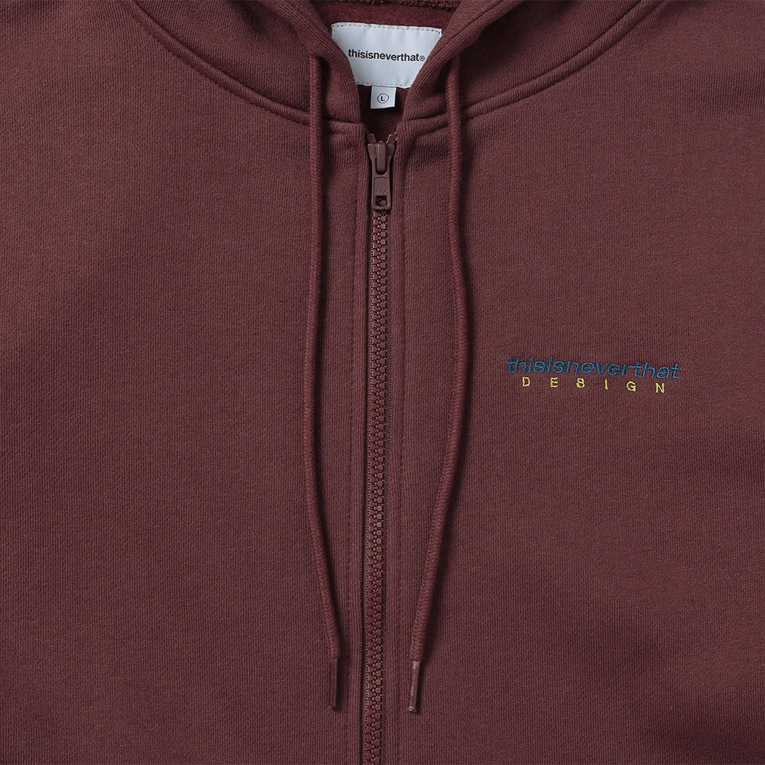 Dsn-Logo Zip Up Hoodie - Burgundy