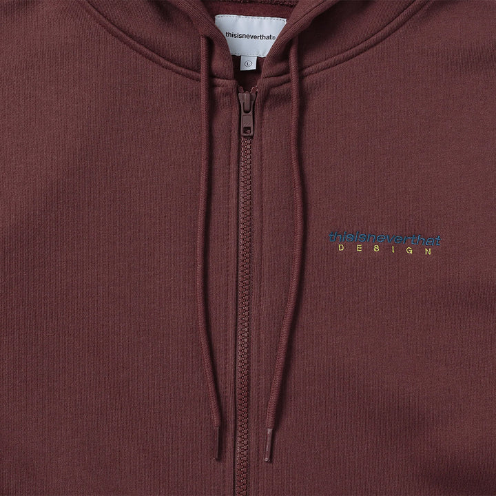 Dsn-Logo Zip Up Hoodie - Burgundy