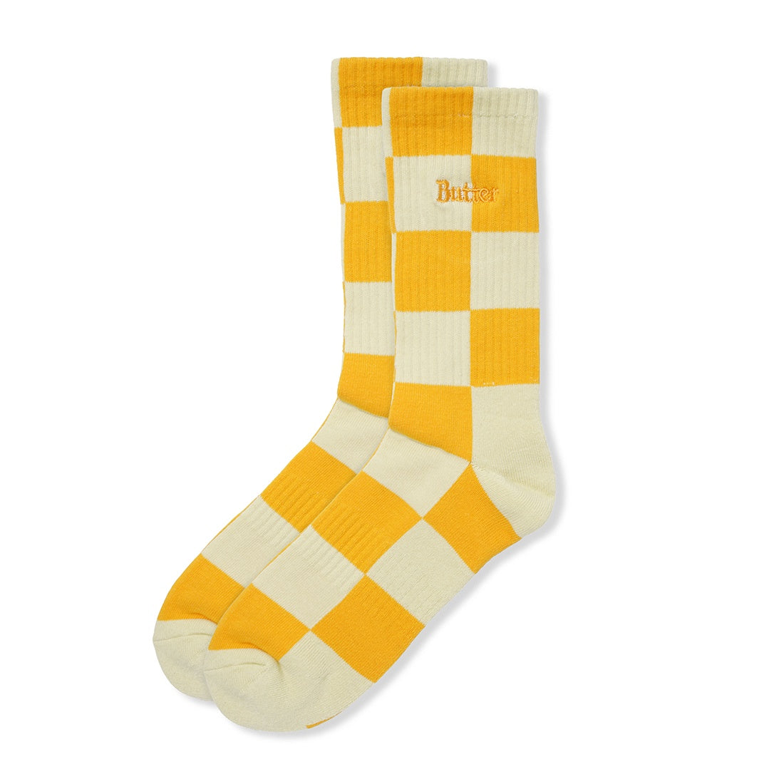 Checkered Socks Mustard