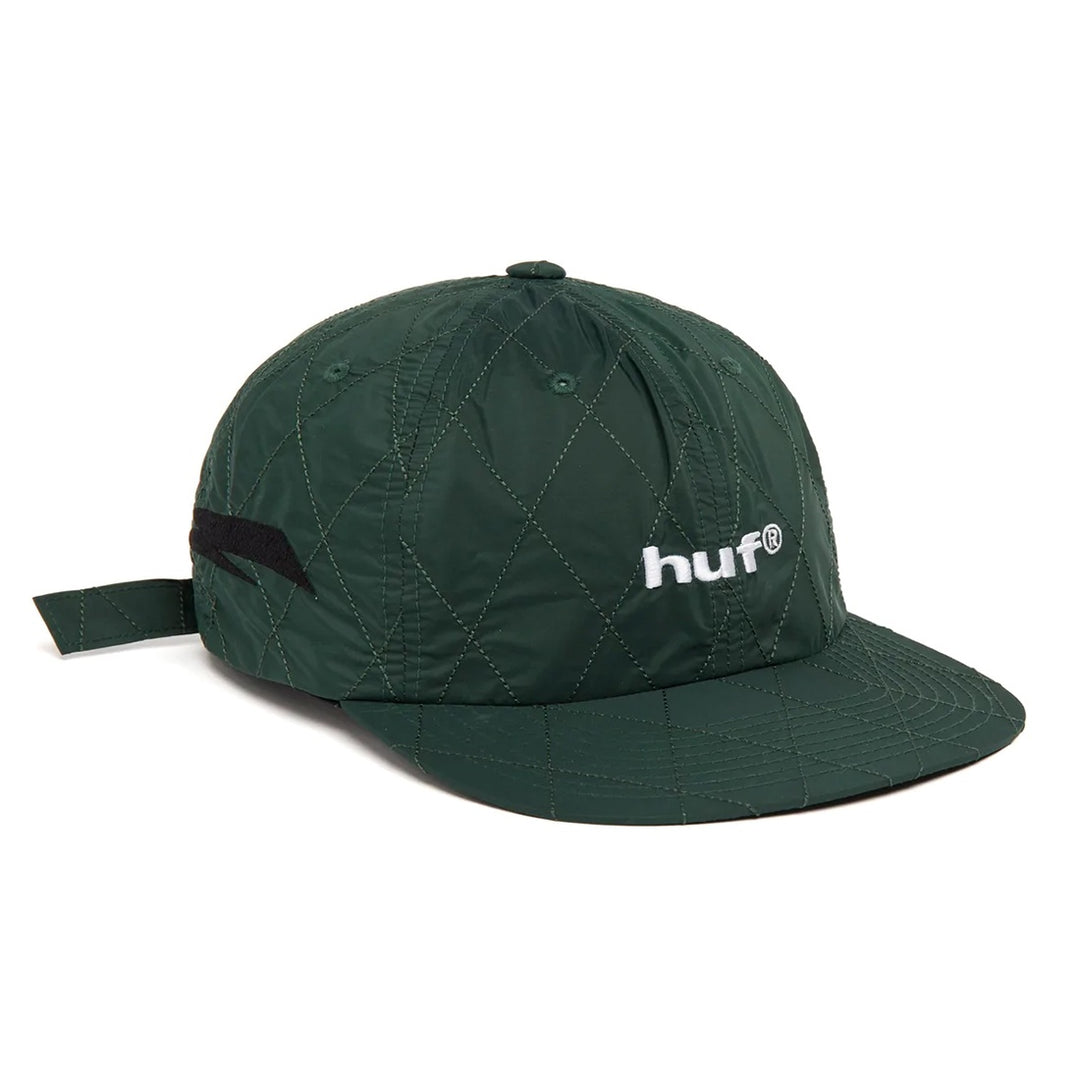 Lightining Quilted 6 Panel Hat Forest Green